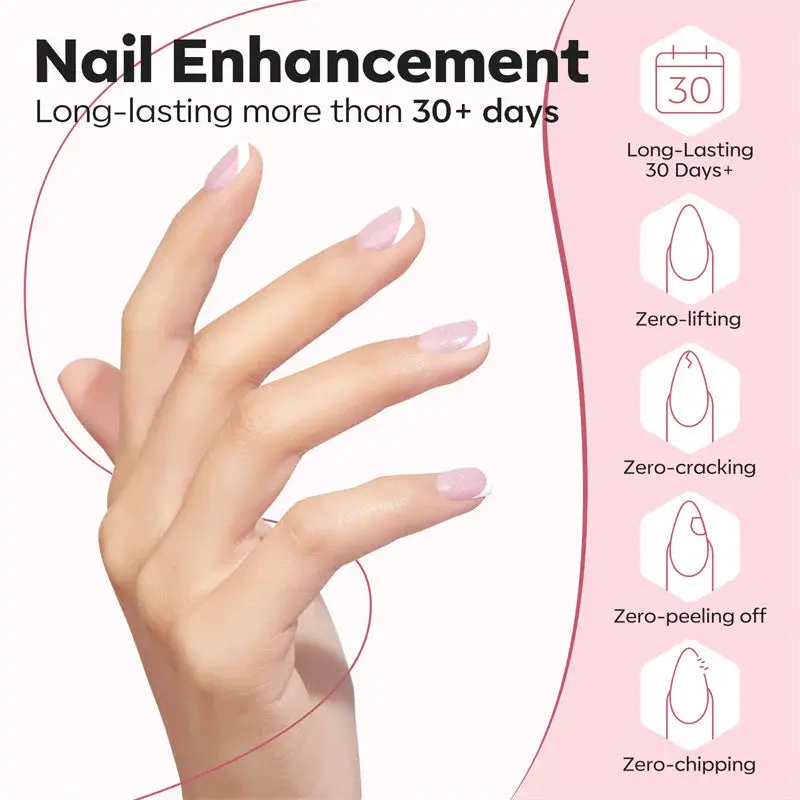 8-in-1 Builder Nail Gel Nude Pink Glitter - Image 3