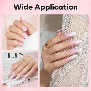 8-in-1 Builder Nail Gel Nude Pink Glitter - Image 7