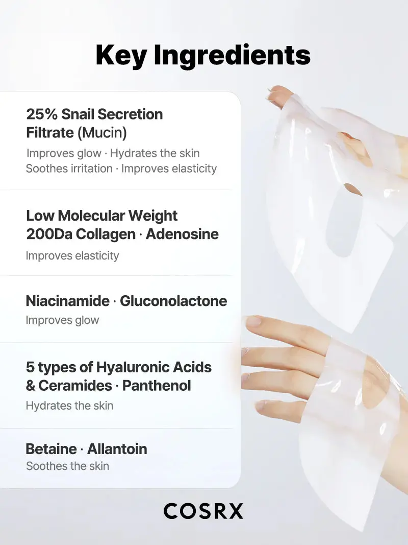 Advanced Snail Mucin Glass Glow Hydrogel Mask 3-Pack - Image 6