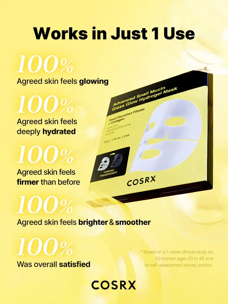 Advanced Snail Mucin Glass Glow Hydrogel Mask 1 pc - Image 8