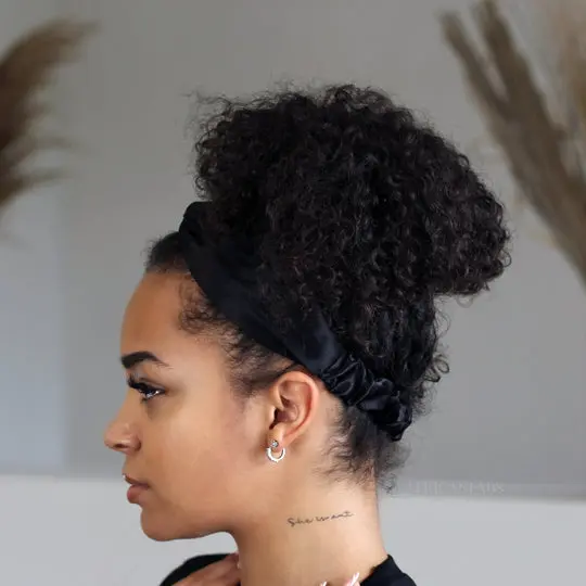 Satin Headband With Twist Black - Image 6