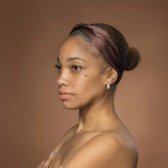Satin Headband With Twist Brown - Image 2