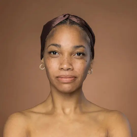 Satin Headband With Twist Brown - Image 3