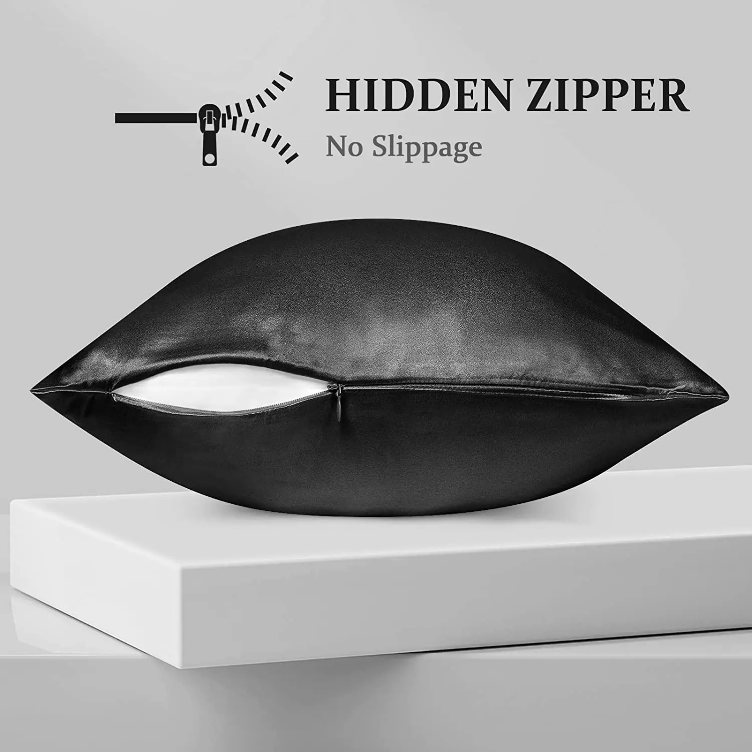 Silky Satin Pillowcase Black - Image 2