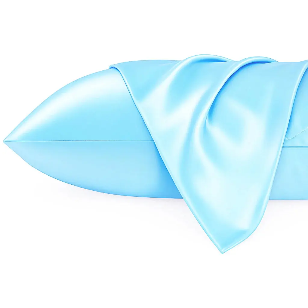 Silky Satin Pillowcase Light Blue - Image 2