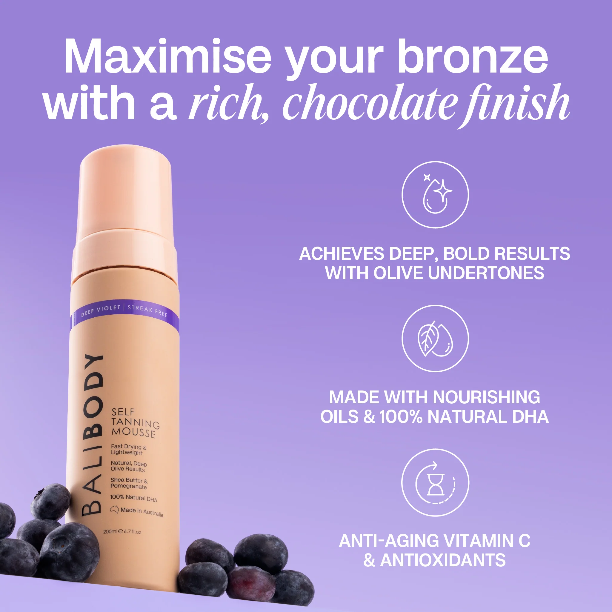 Deep Violet Self Tanning Mousse - Image 5