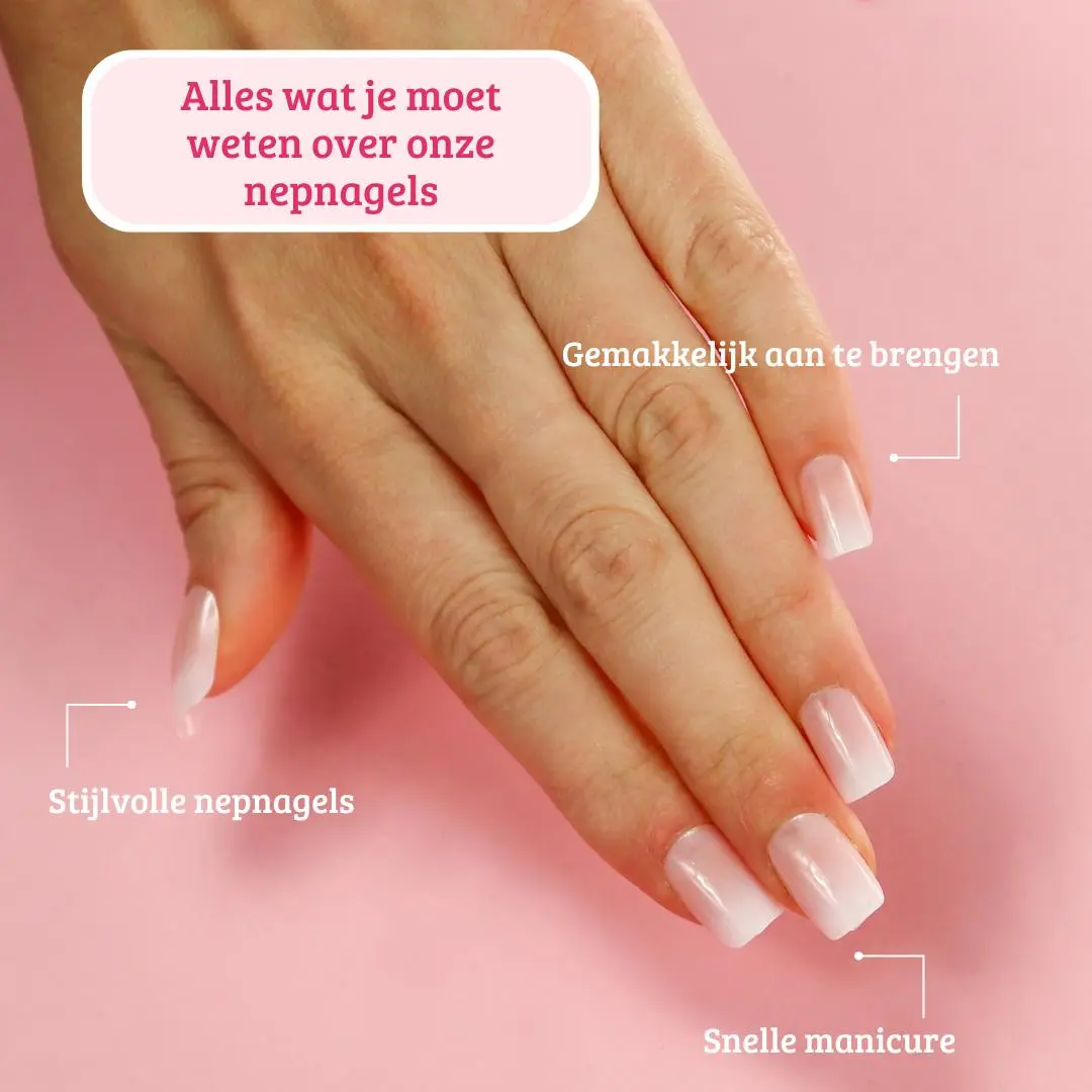 Complete Press On French Nails Set Ombre Soft Pink - Image 9