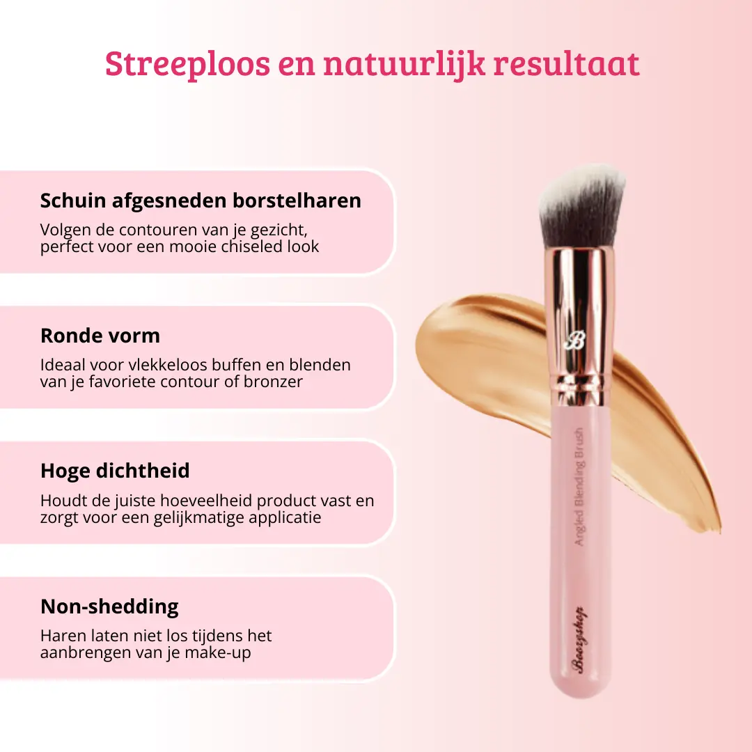 Pink & Rose Gold Angled Blending Brush - Image 3