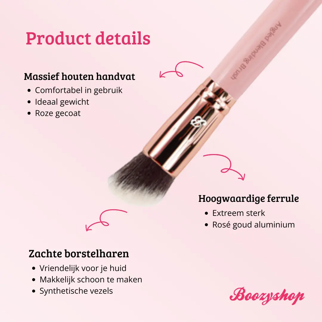 Pink & Rose Gold Angled Blending Brush - Image 4