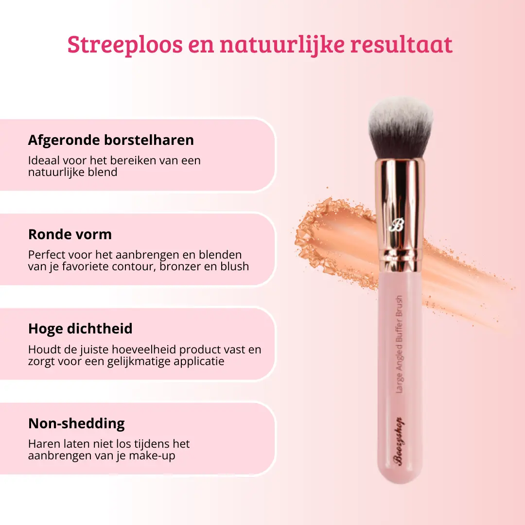 Pink & Rose Gold Large Angled Buffer Brush - Image 3