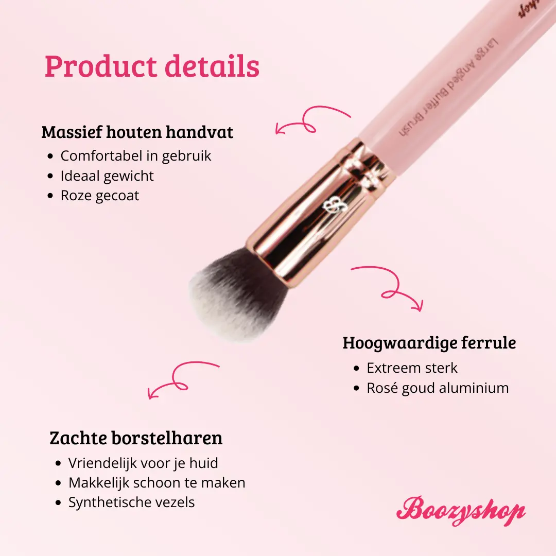 Pink & Rose Gold Large Angled Buffer Brush - Image 4