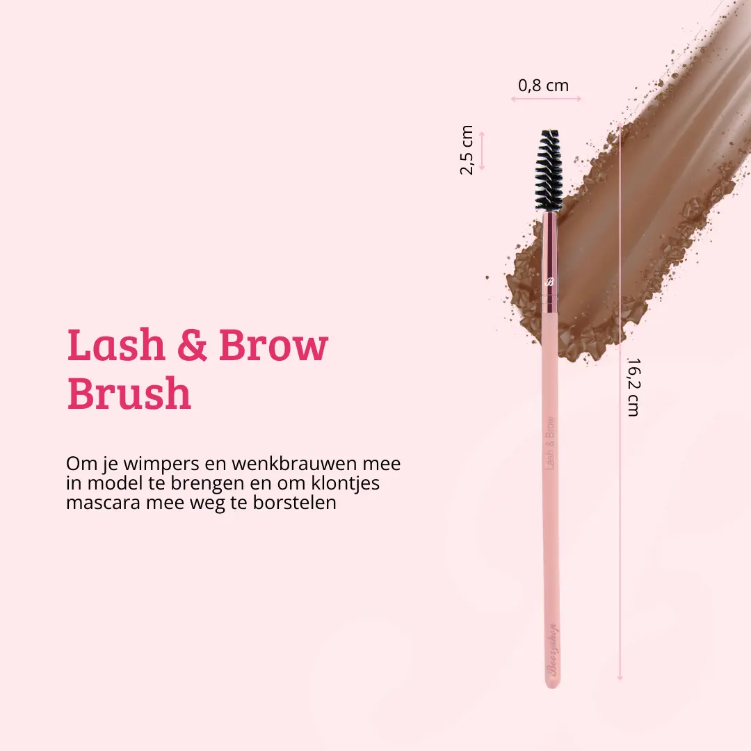 Pink & Rose Gold Lash & Brow Brush - Image 7