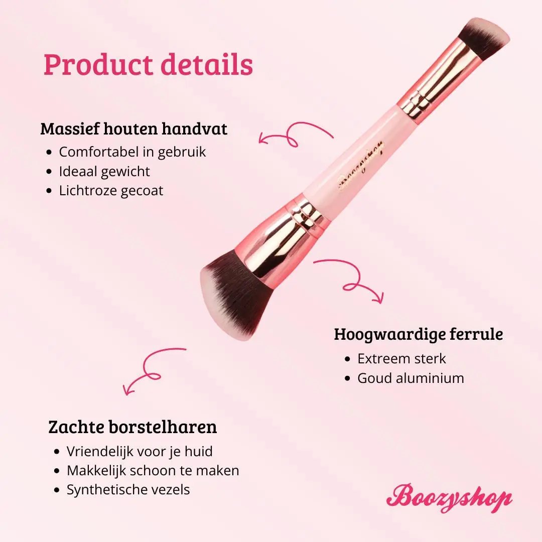 Soft Pink & Gold Multifunctional Blending Brush - Image 4