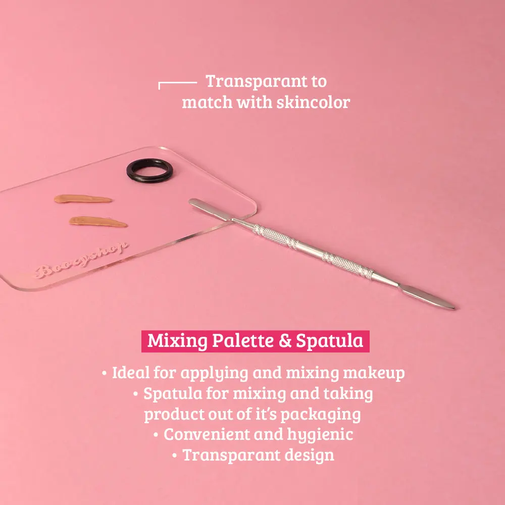 Transparent Makeup Mixing Palette & Spatula - Image 2