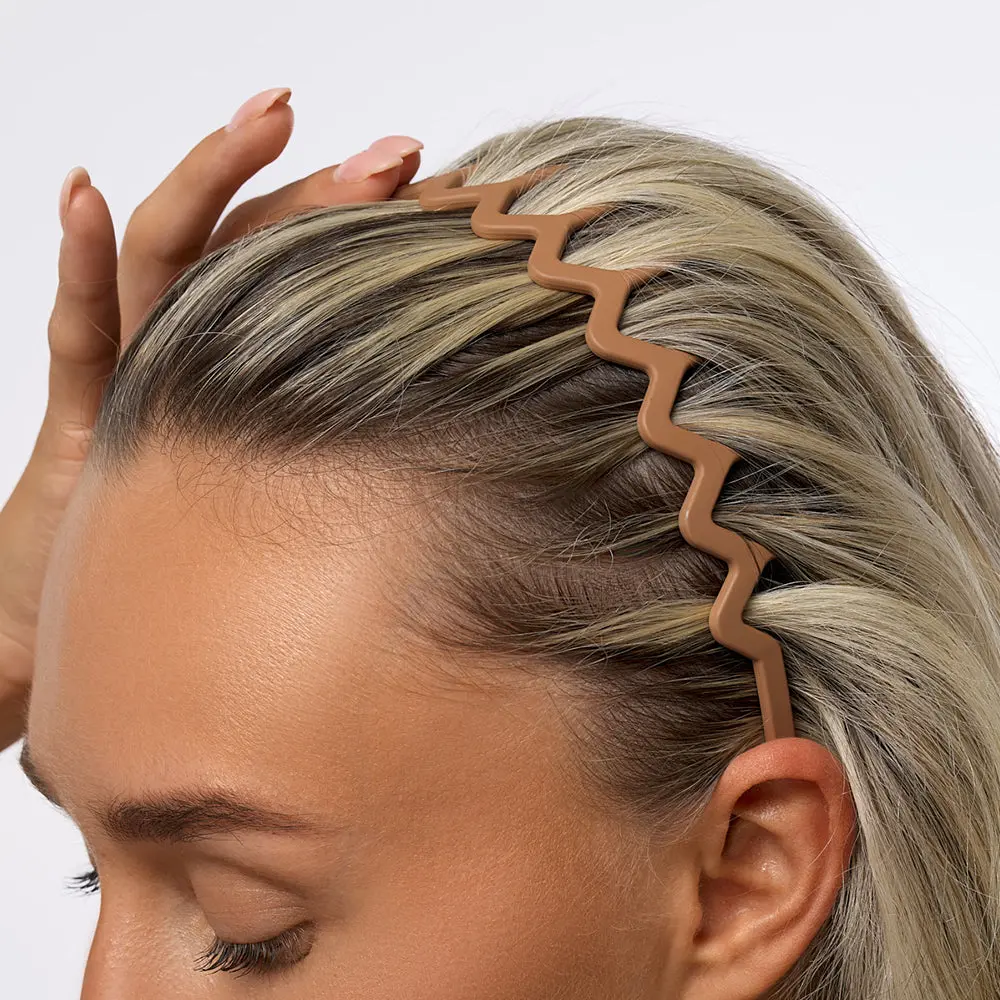 Neutral Zig Zag Headbands Set Matte - Image 2