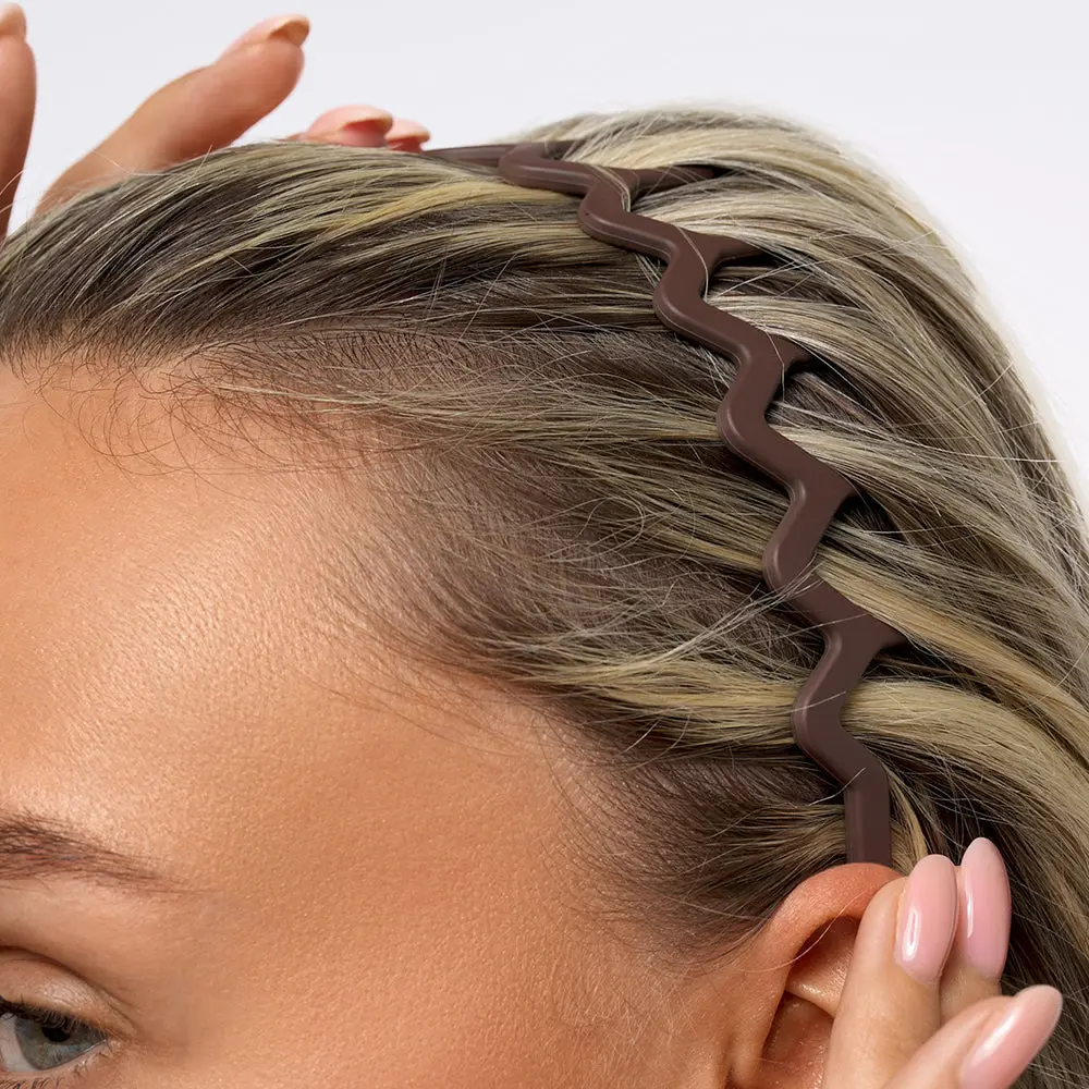 Neutral Zig Zag Headbands Set Matte - Image 4