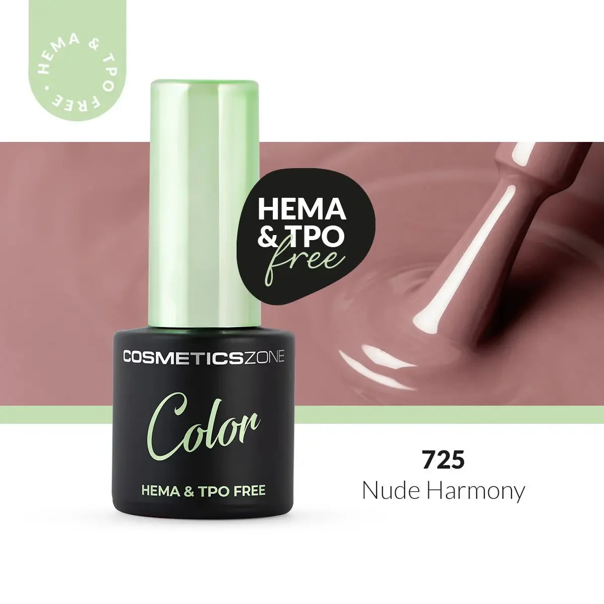 Hypoallergenic Hybrid UV/LED Gel Polish Nude Harmony 725 - Image 3