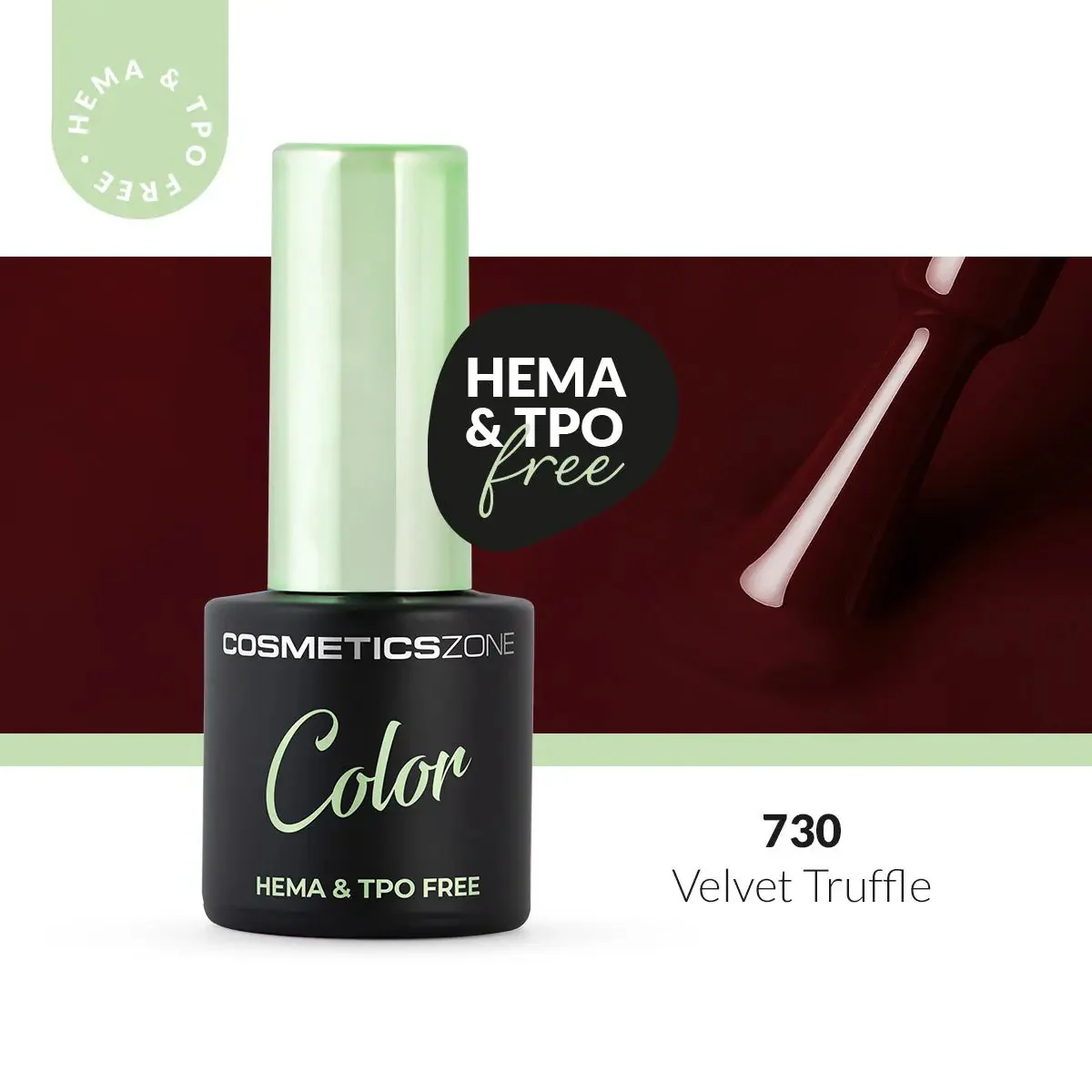 Hypoallergenic Hybrid UV/LED Gel Polish Velvet Truffle 730 - Image 3