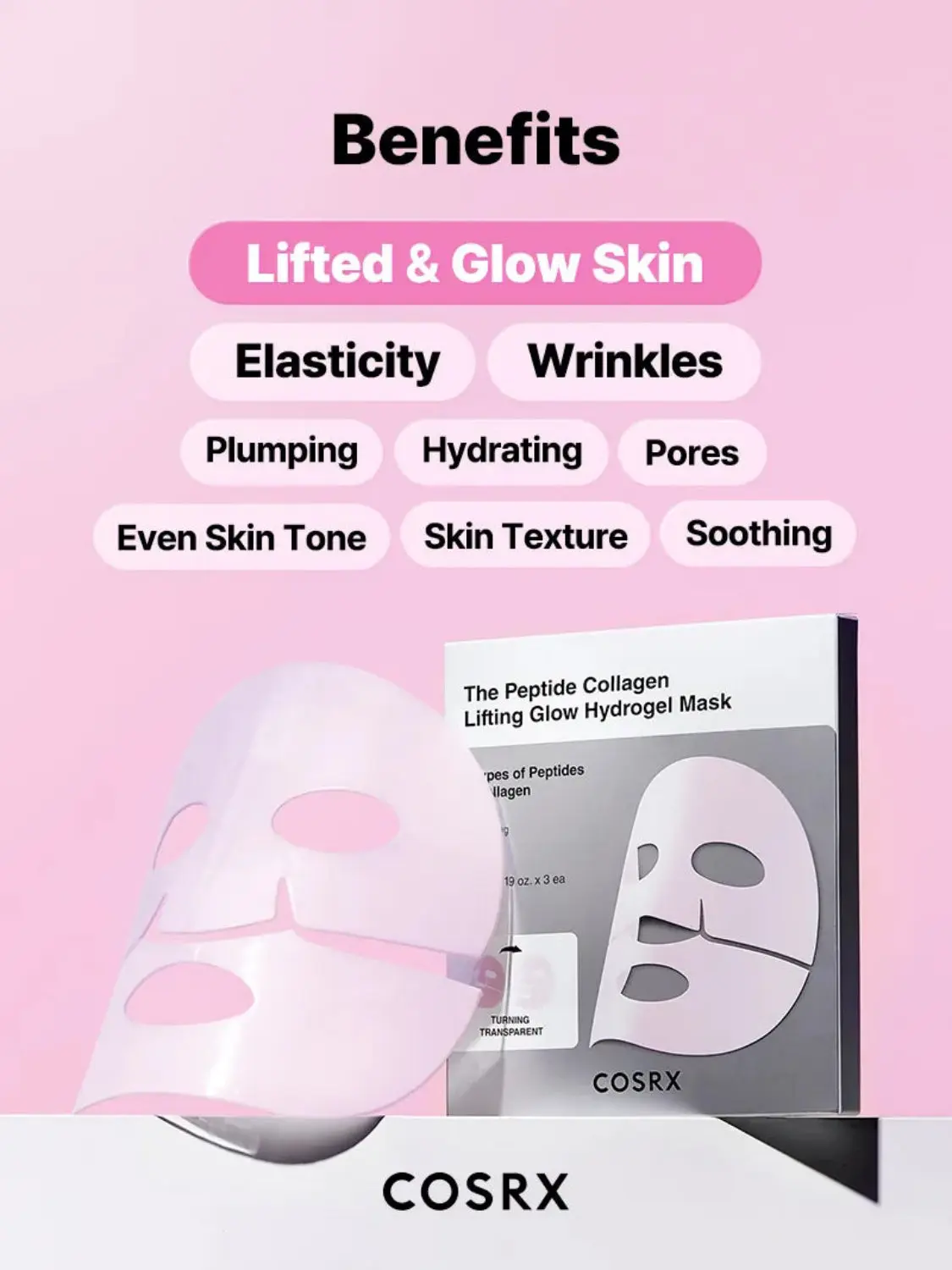 Peptide Collagen Glow Hydrogel Mask 3-Pack - Image 6