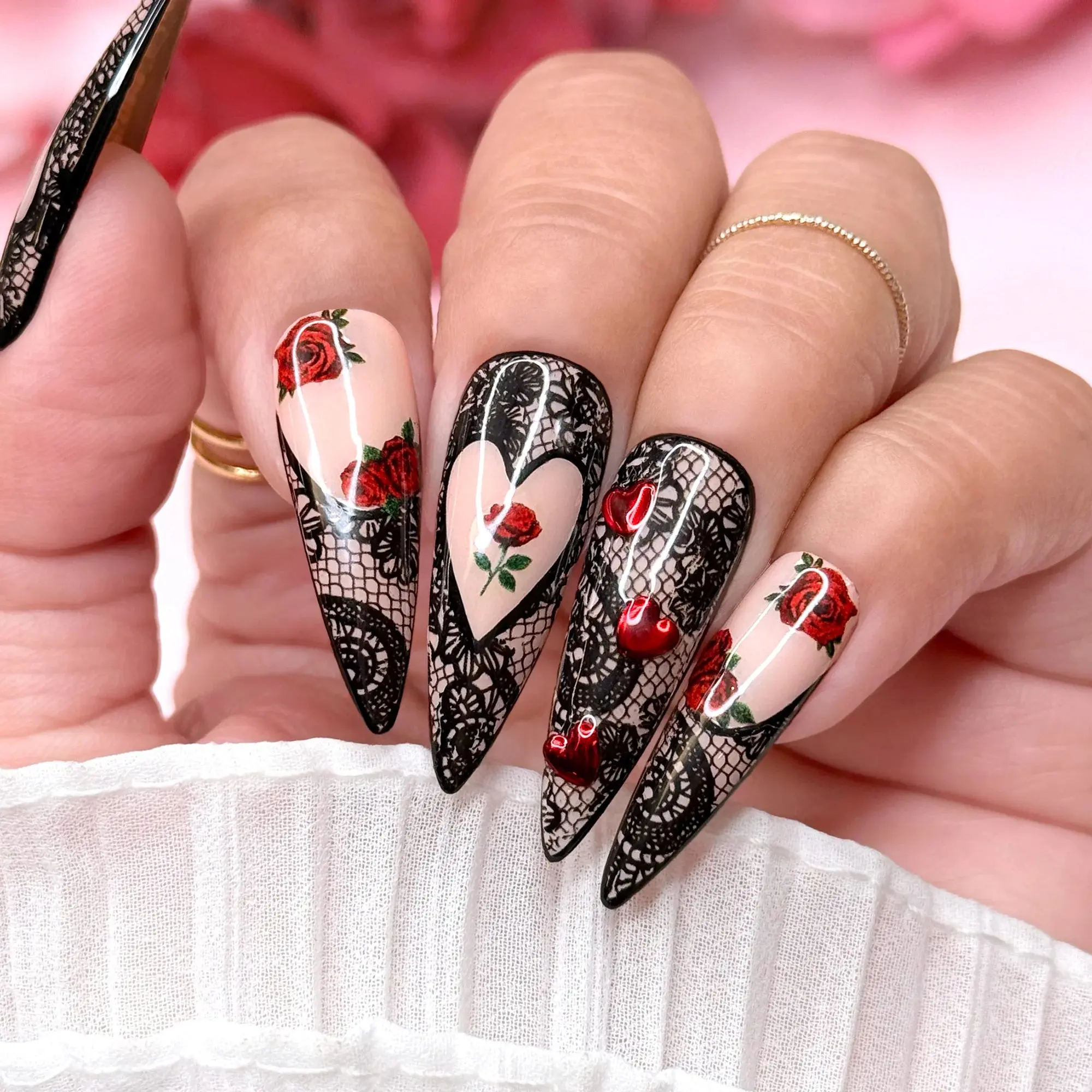 Floral Nail Art Sticker Sweetheart Roses - Image 2