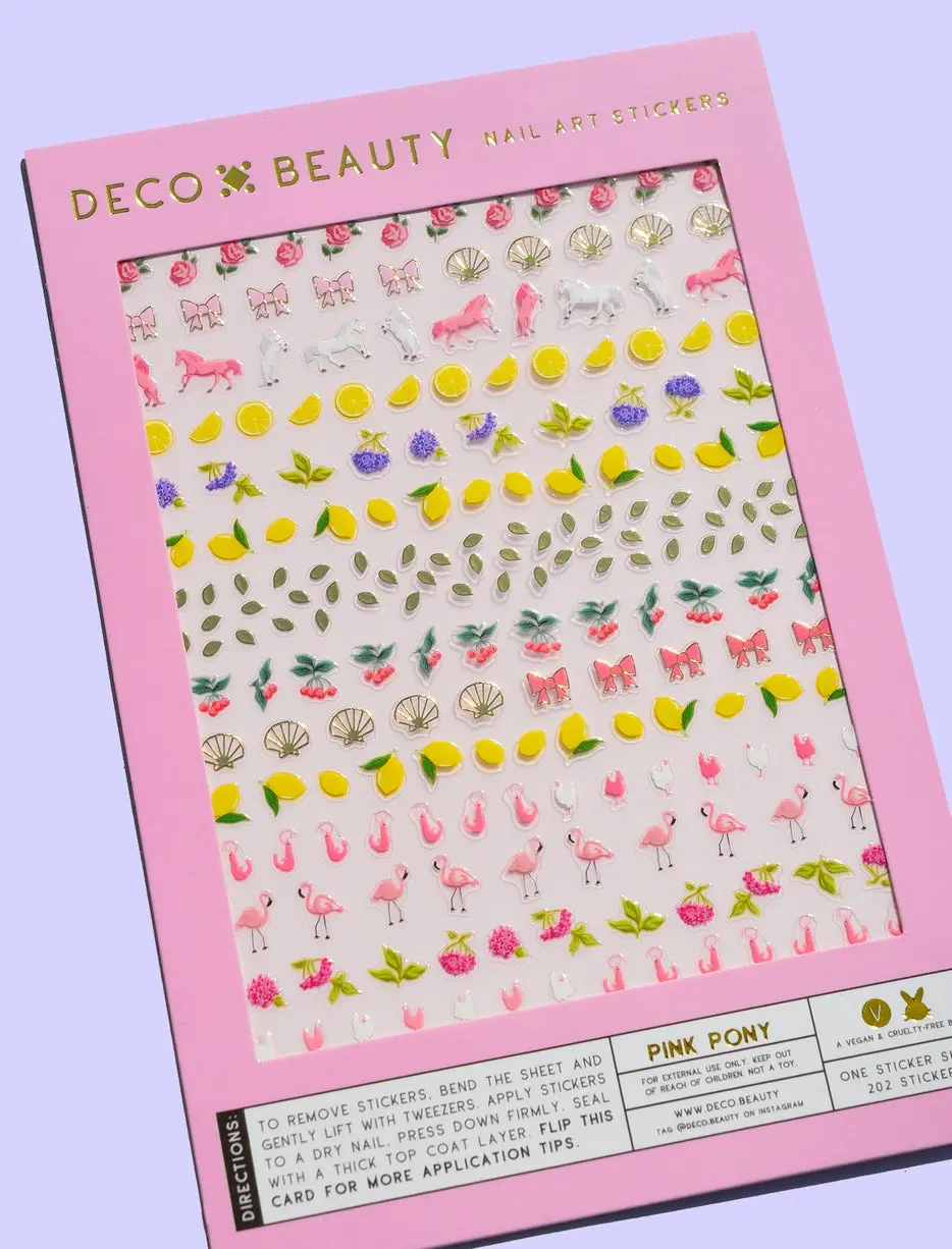 Nail Art Stickers Pink Pony - Image 4