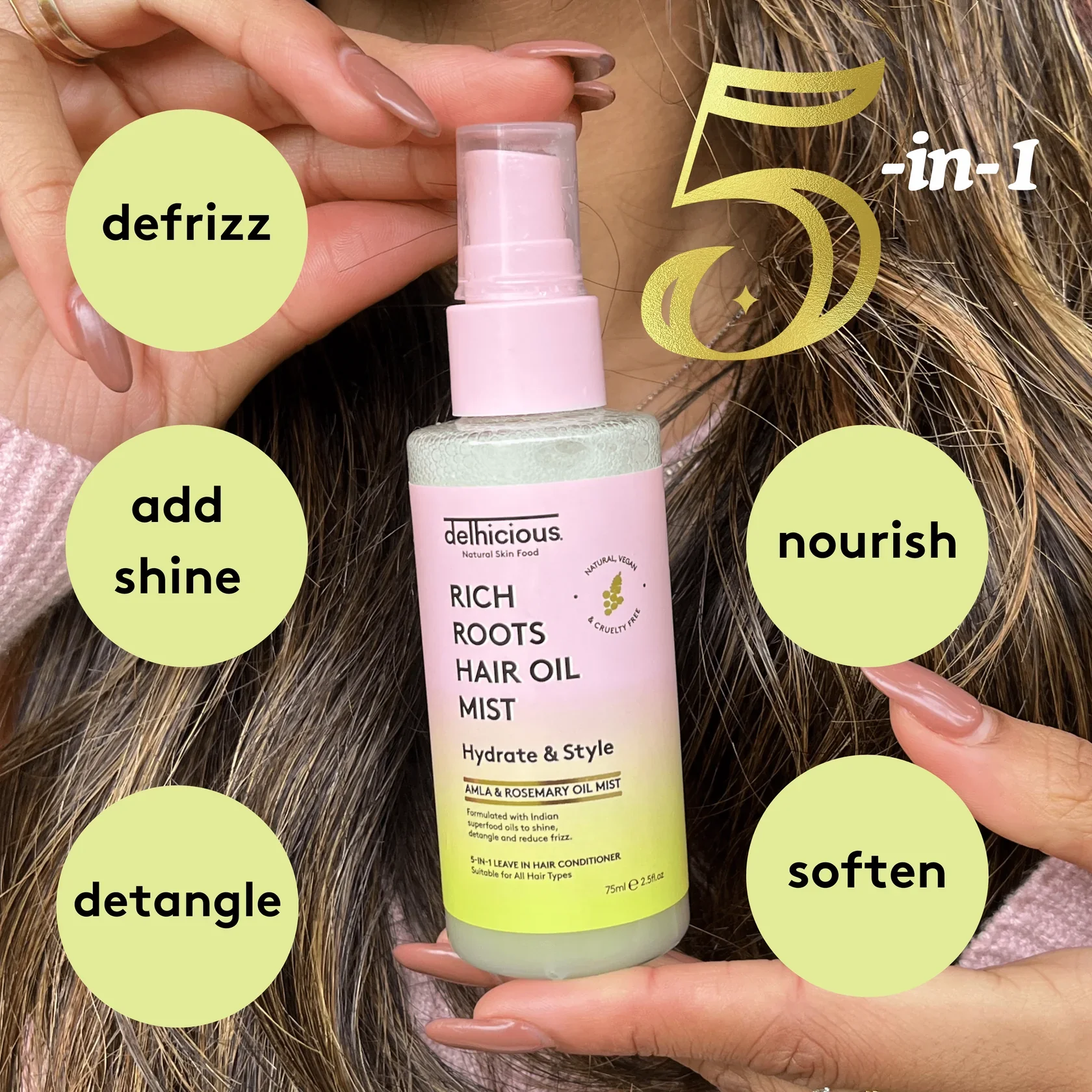 Rich Roots 5-in-1 Hair Oil Mist Leave In Conditioner - Image 4