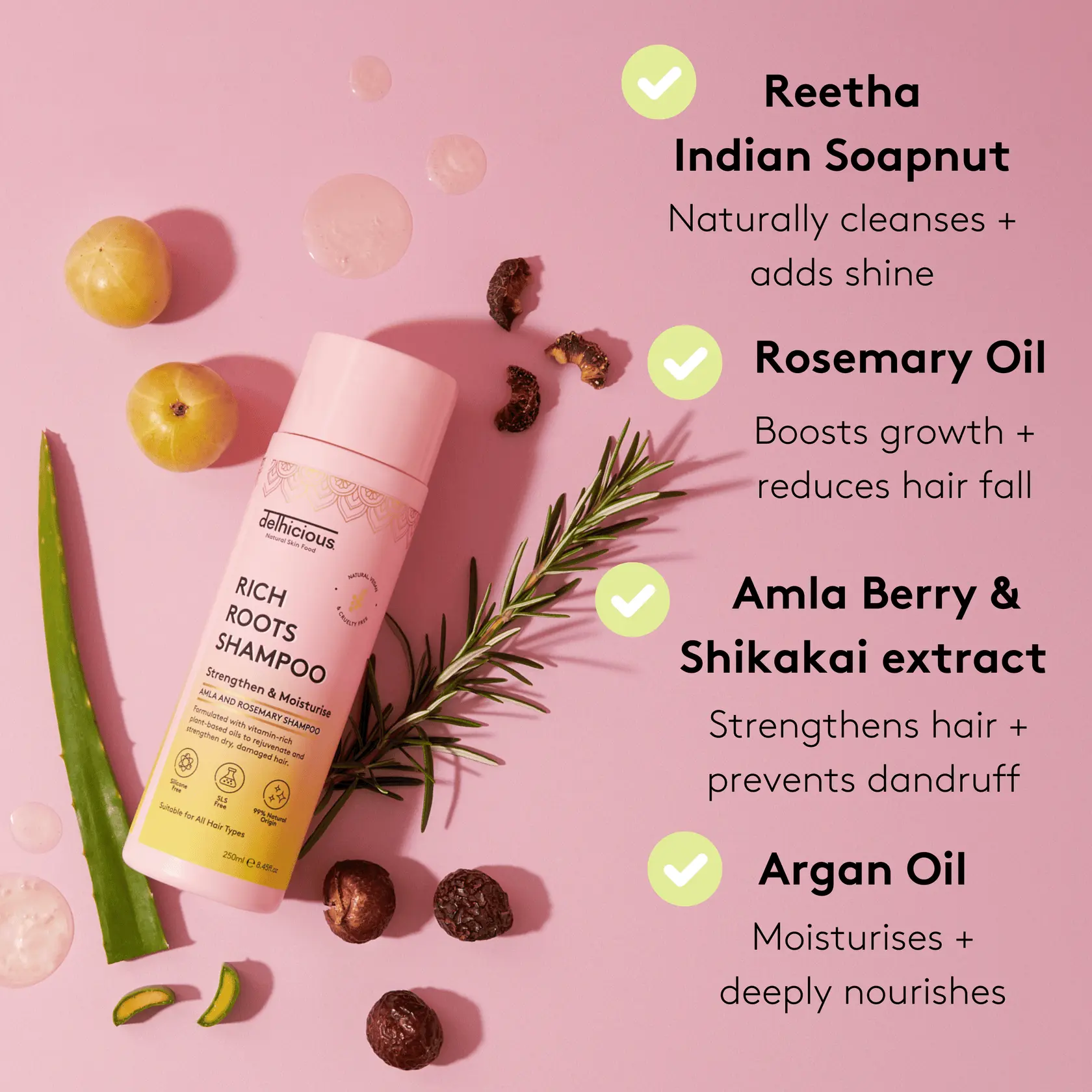 Rich Roots Strengthen & Moisturise Shampoo Amla & Rosemary - Image 3