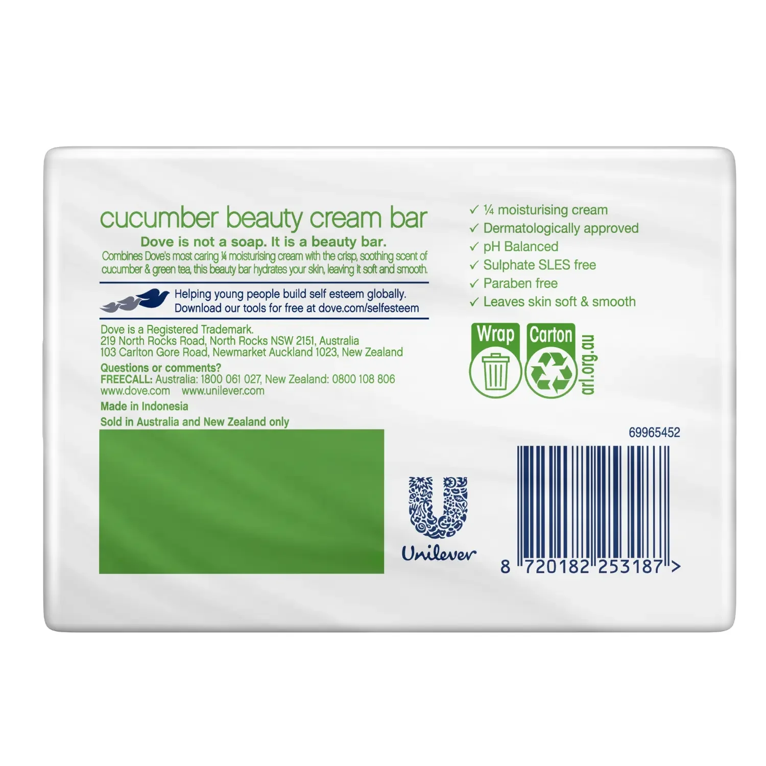 2-Pack Refreshing Beauty Cream Bar With Cucumber And Green Tea 2 x 90 gr. - Image 2