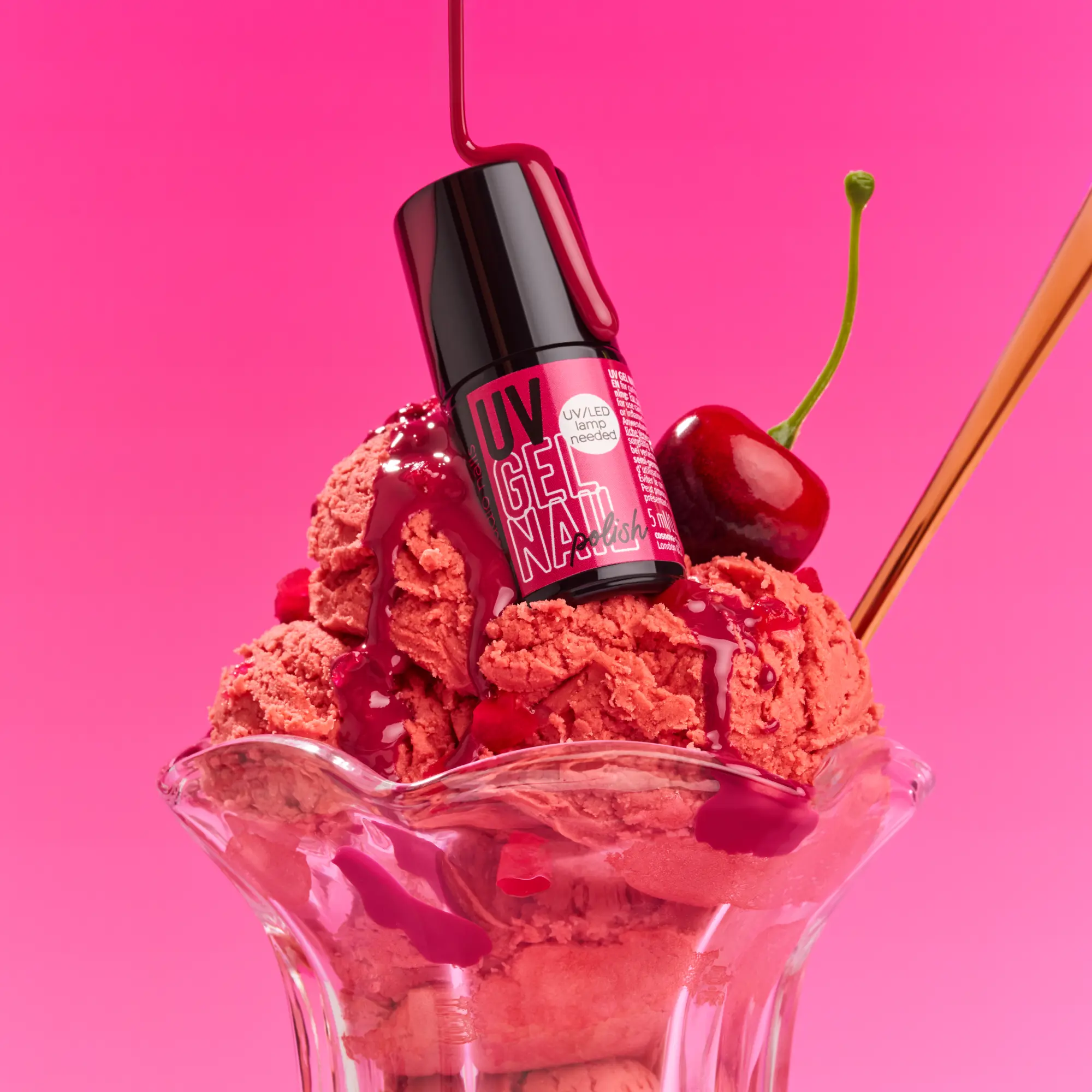 Studio Nails Uv Gel Nail Polish 222 Cherry On Shake - Image 2