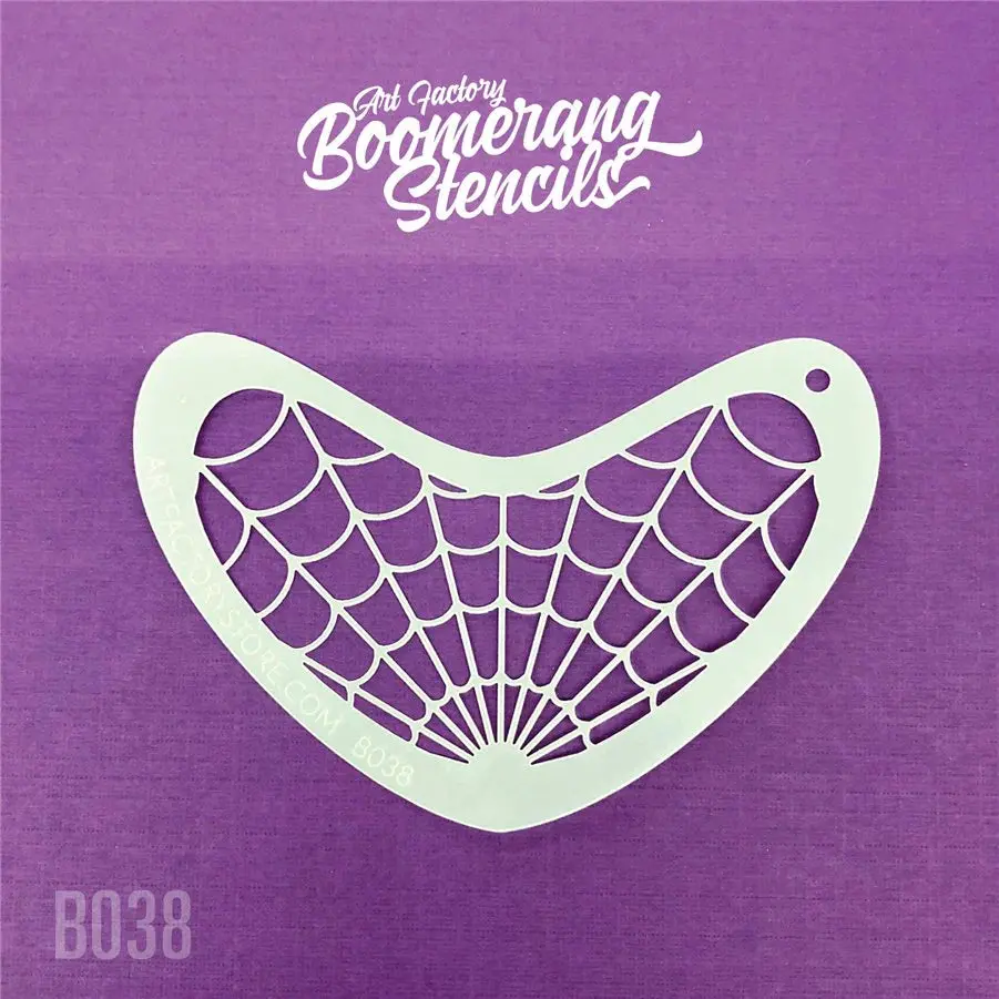 Boomerang Face Paint Stencil By Art Factory Spider Web - Image 2