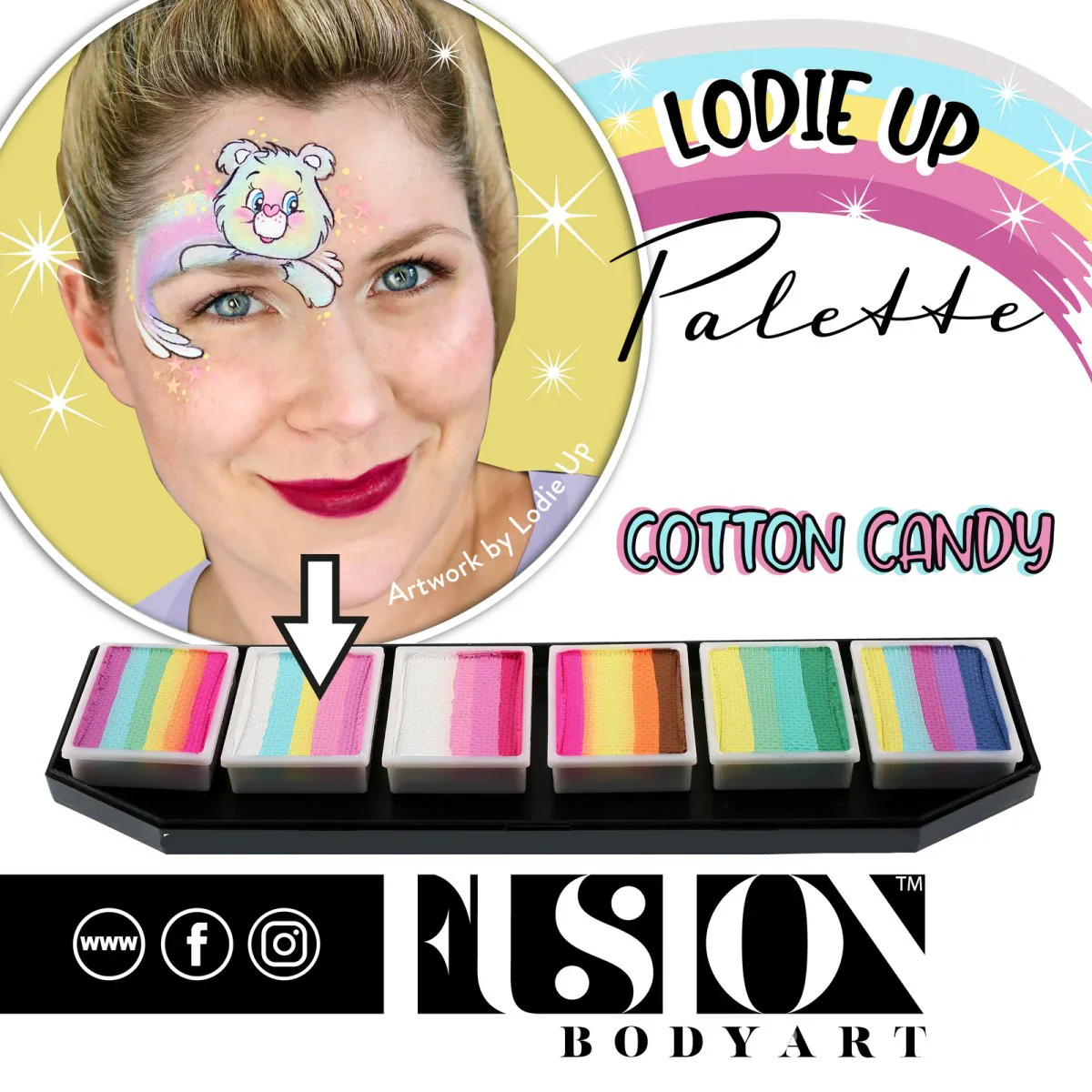 Face Painting Lodie Up Cute Pastel Rainbow Palette - Image 5