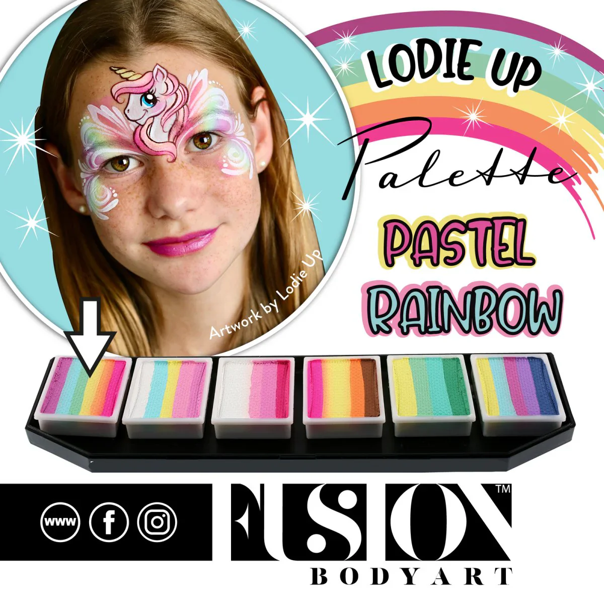 Face Painting Lodie Up Cute Pastel Rainbow Palette - Image 7