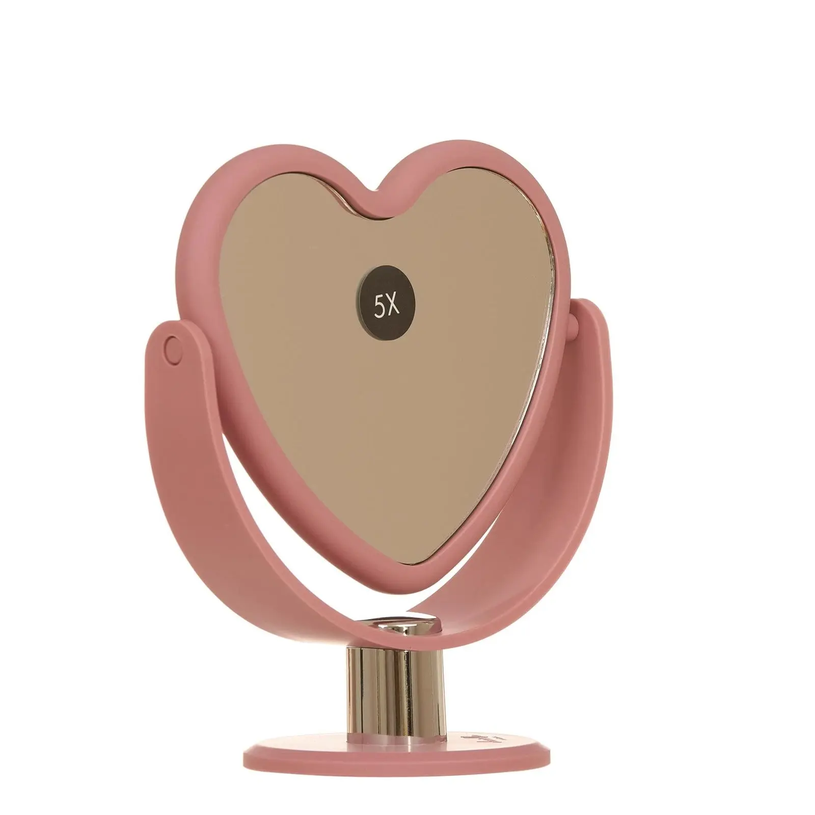 Heart Vanity Mirror Pink 5x Magnified - Image 2
