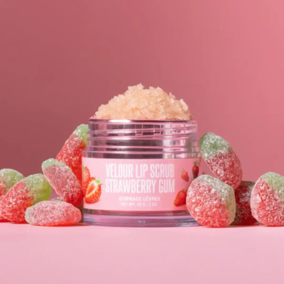 Velour Lip Scrub Strawberry Gum - Image 3