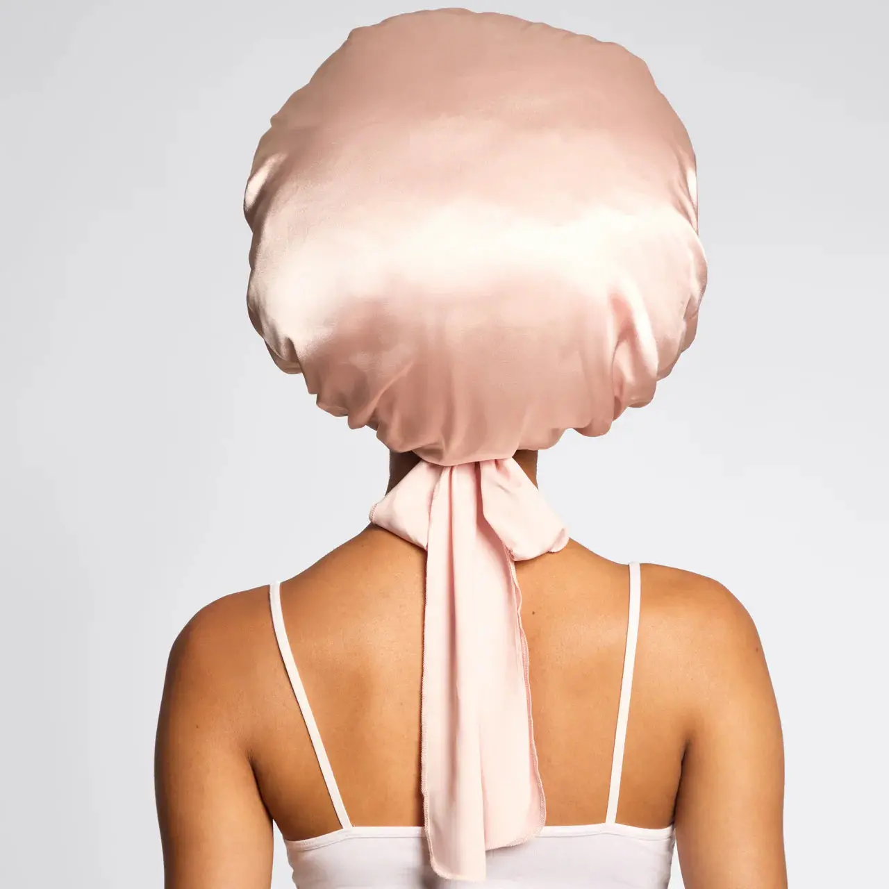 Adjustable Oversized Satin Bonnet Blush - Image 4