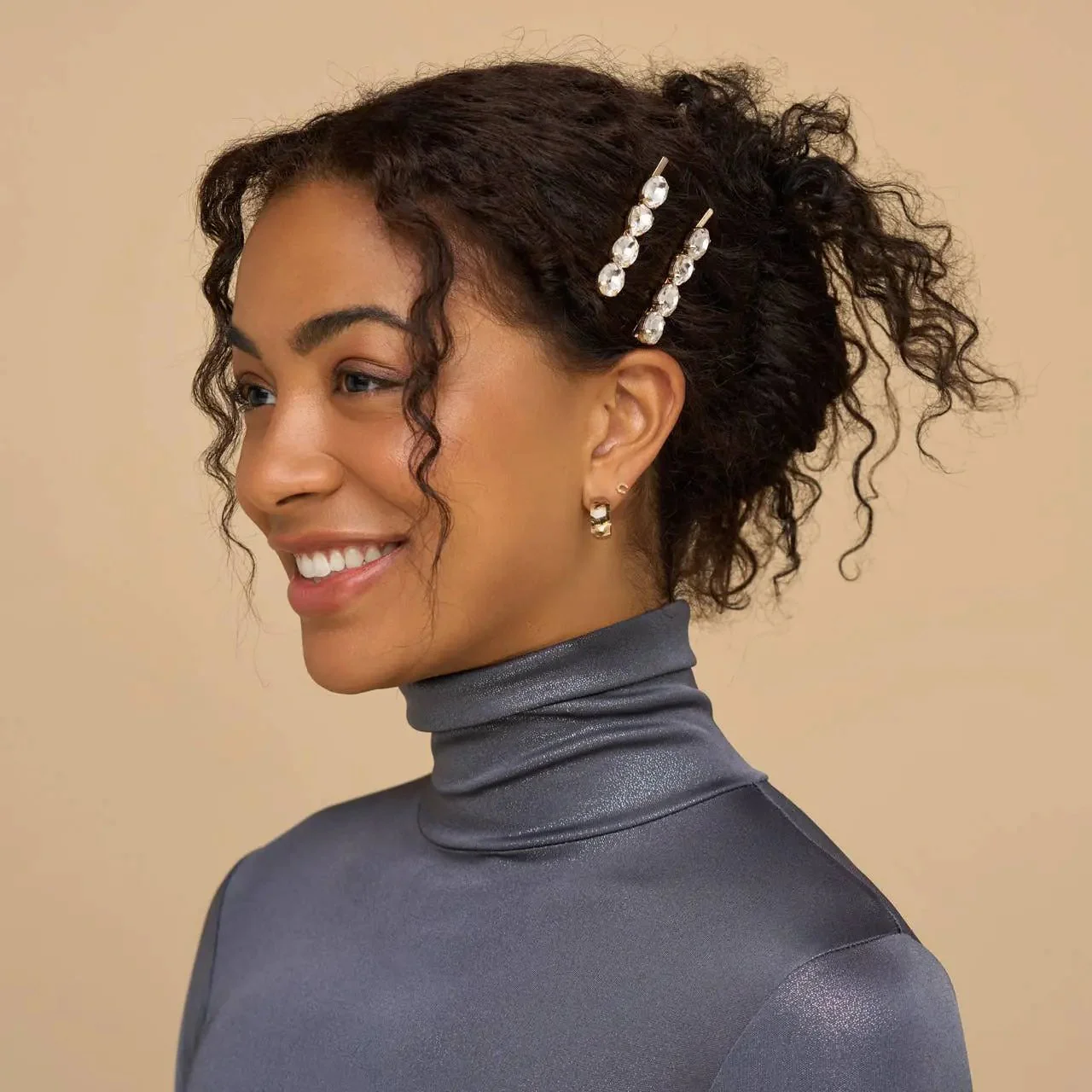 Holiday Metal Gemstone Bobby Pins - Image 2