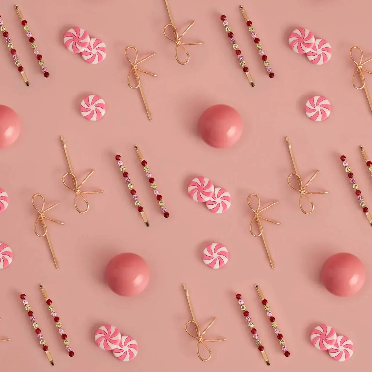 Holiday Metal Gemstone & Bow Bobby Pins - Image 4