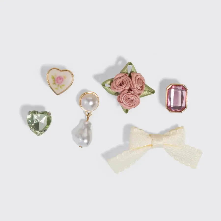 Kitschpop Charms 6pc Set Vintage Pink - Image 3