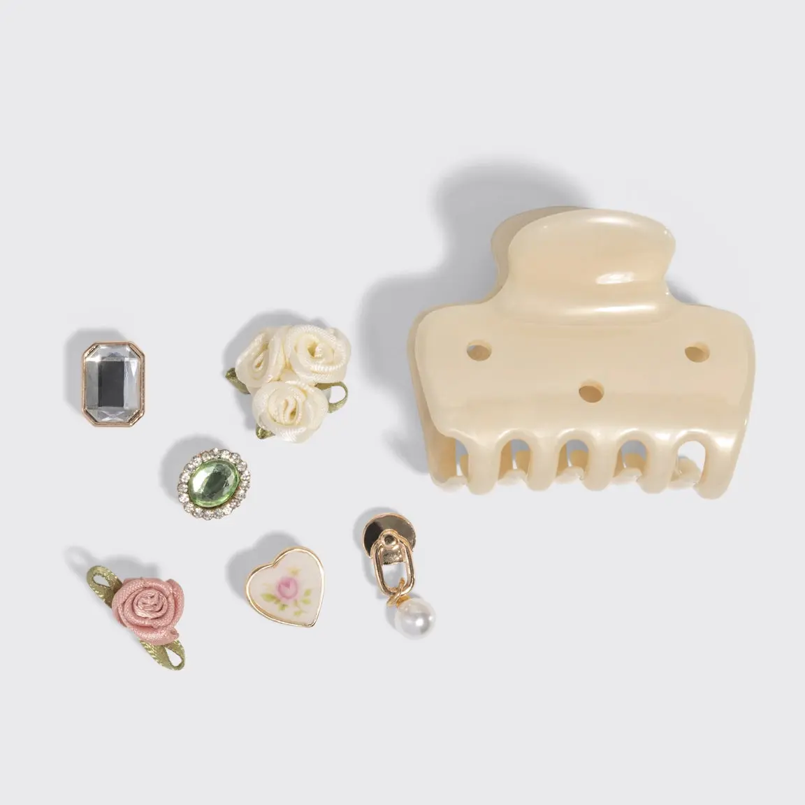KitschPop Charms & Cloud Clip Set Pearlized Cream - Image 8