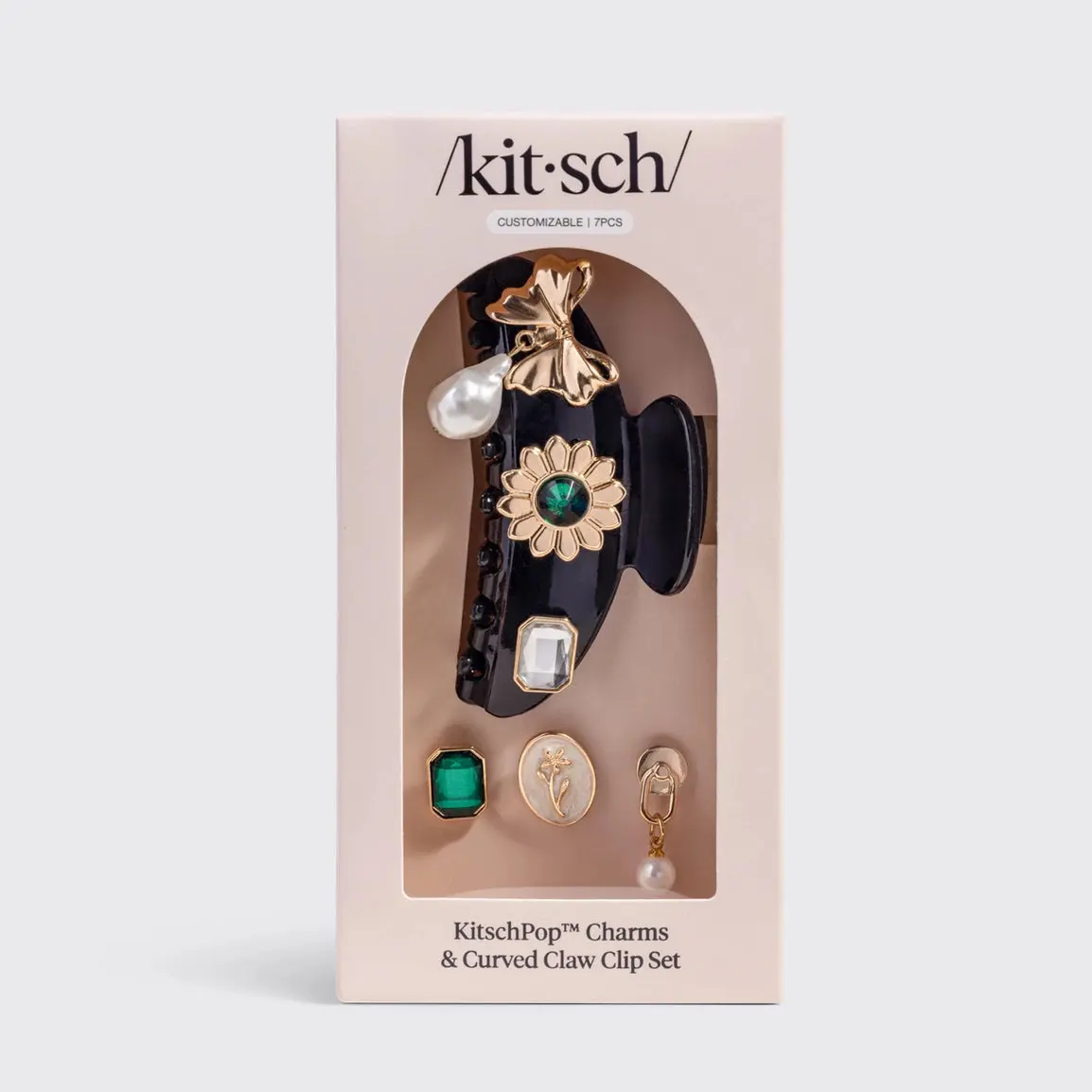 KitschPop Charms & Curved Claw Clip Set Vintage Black - Image 9