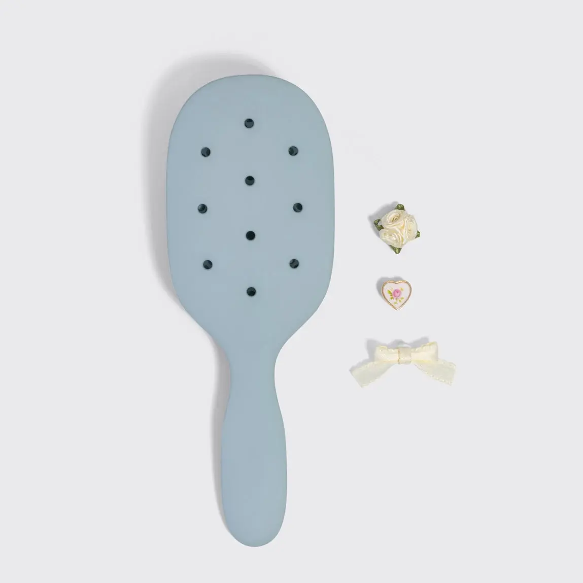 KitschPop Paddle Brush & Charm Set Haze Blue - Image 5