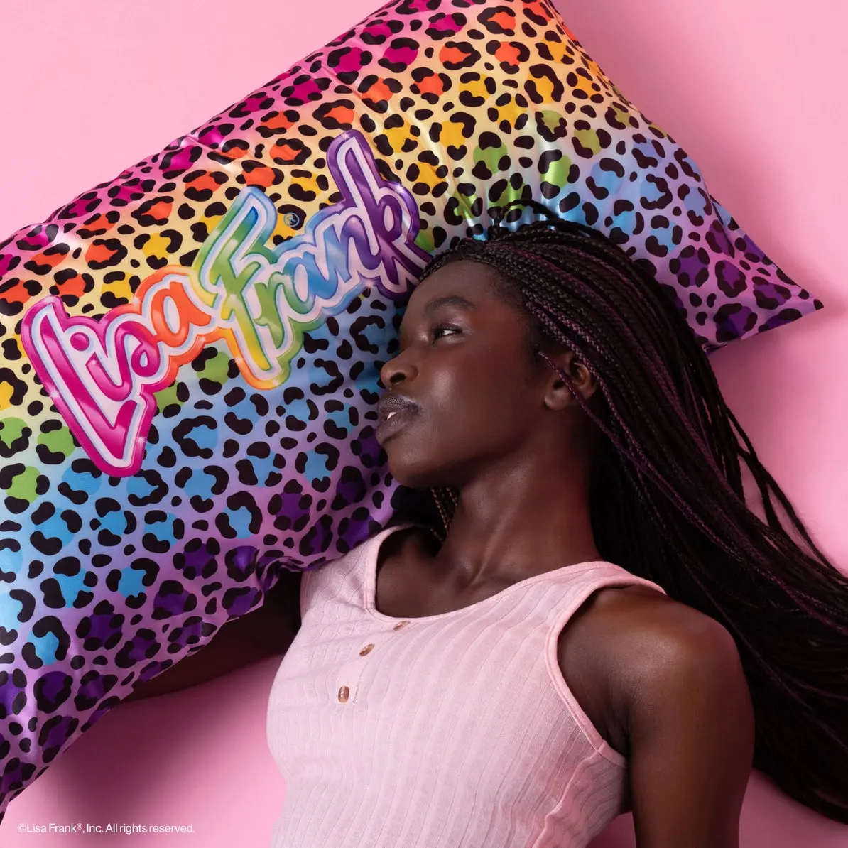 Lisa Frank Satin Pillowcase Rainbow Leopard King - Image 3