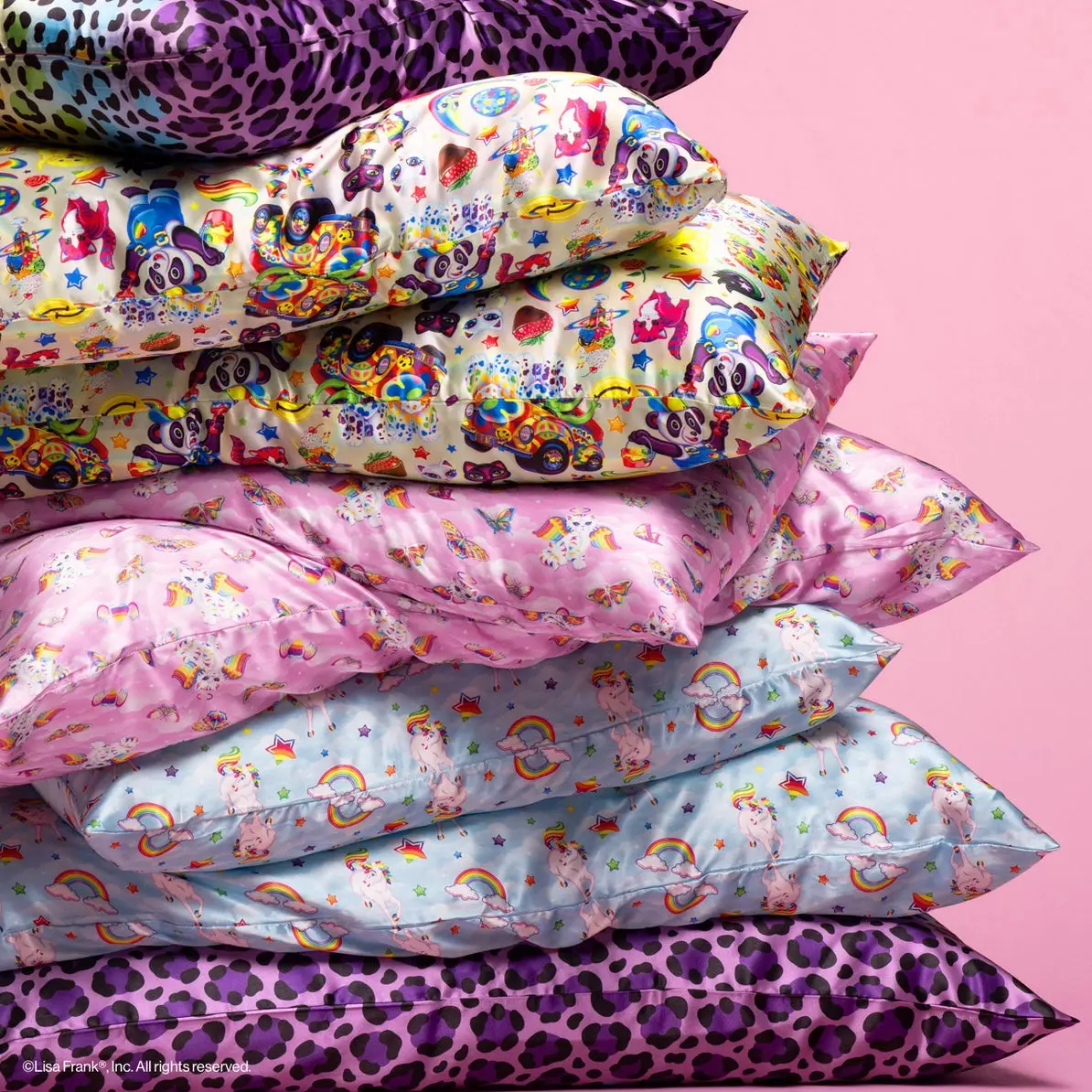 Lisa Frank Satin Pillowcase Rainbow Leopard King - Image 4
