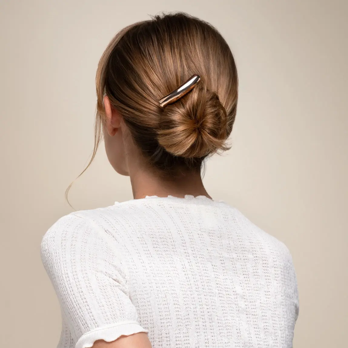 Metal Barette French Hair Pin Gold - Image 2
