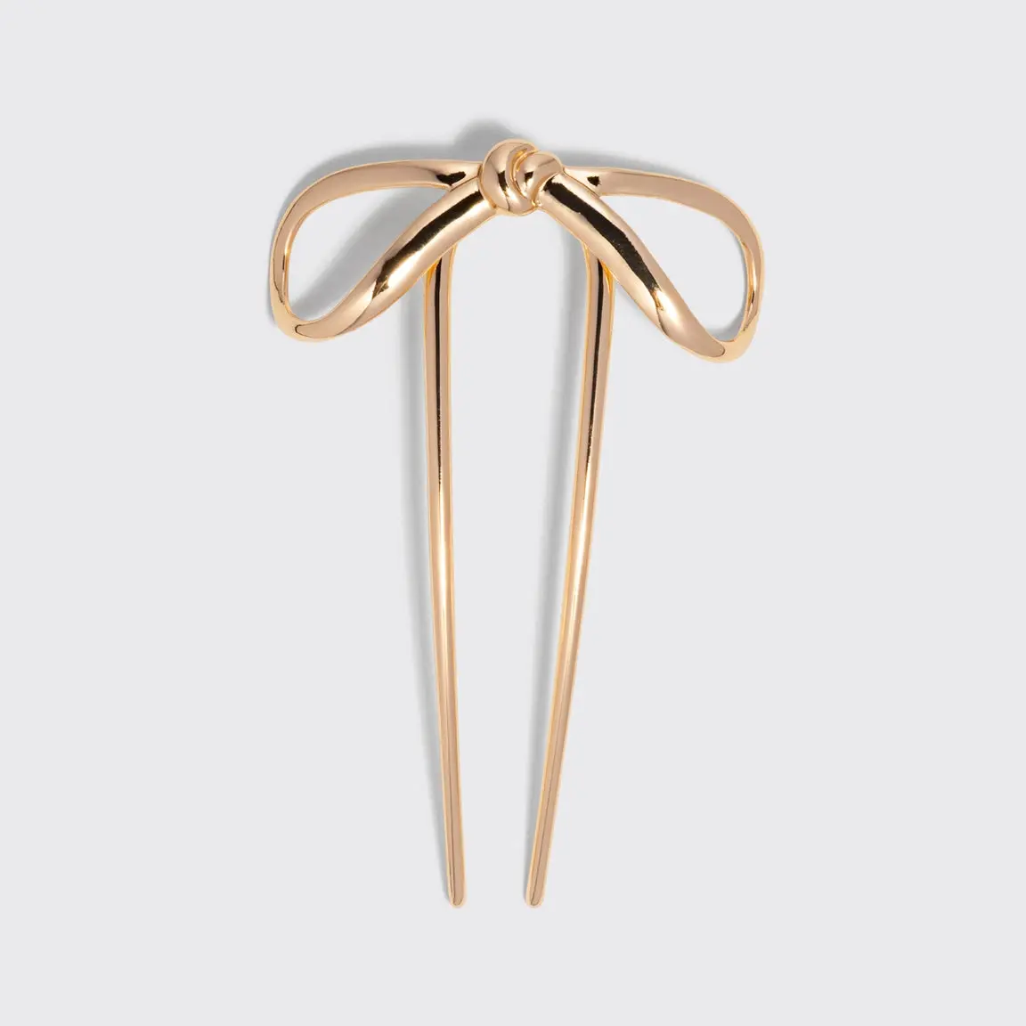 Metal Bow French Hair Pin Gold - Image 5