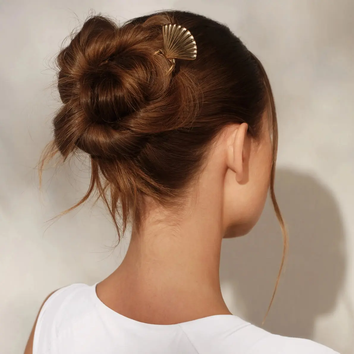 Metal Clam Shell French Hair Pin Gold - Image 4