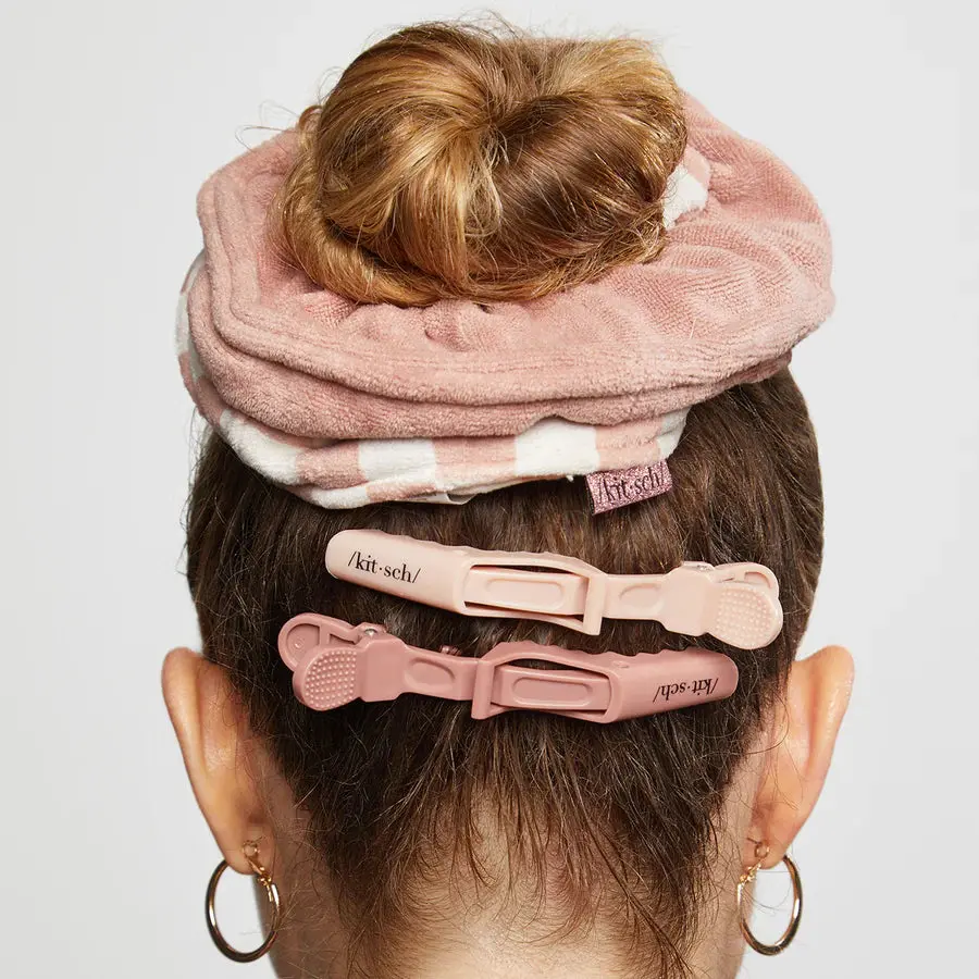 Microfiber Quick-Dry Towel Scrunchie 2pc Terracotta Checker - Image 4