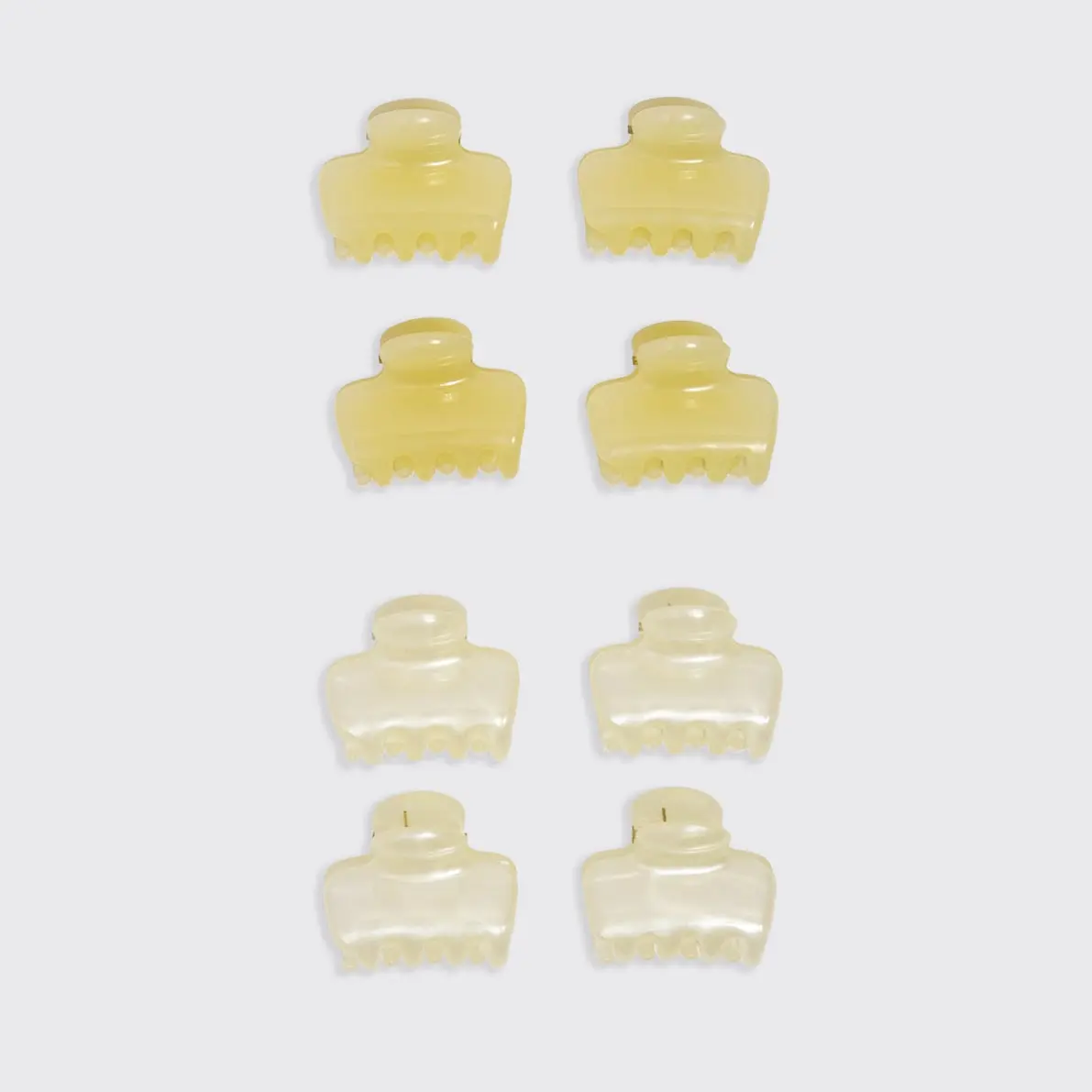 Mini Jelly Cloud Clips 8pc Set Pearlized Cream & Butter Yellow - Image 6
