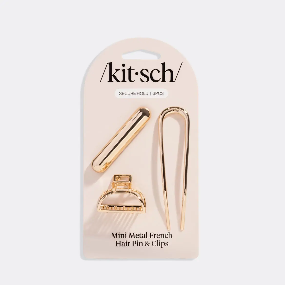 Mini Metal French Hair Pin & Clips Set Gold - Image 7