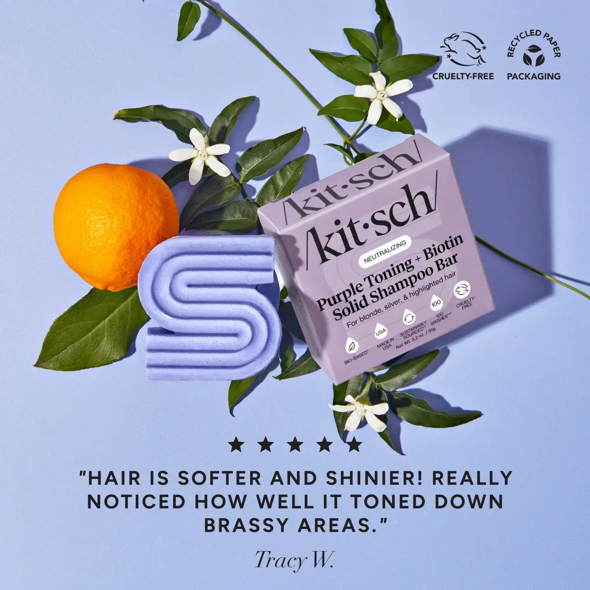 Neutralizing Purple Toning Shampoo & Conditioner Bar Set - Image 7